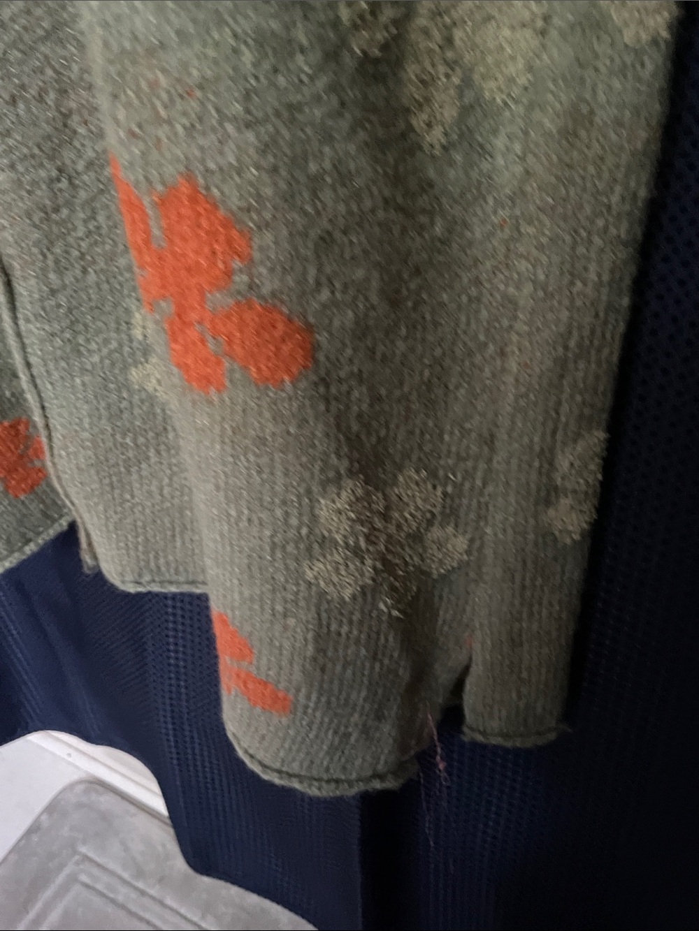 POL Floral Stripe Open-Front Cardigan - Gray & Coral - Picture 7 of 14